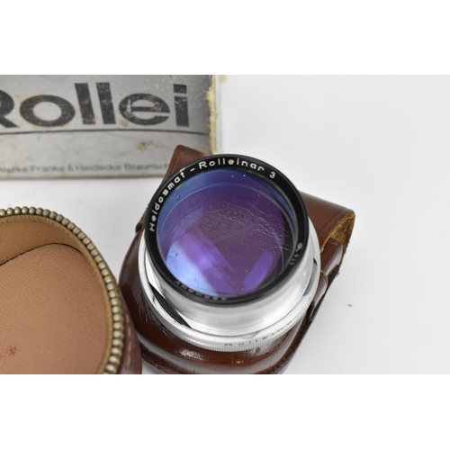 238 - A collection of Rollei lenses and filters, to include bay III lens filters in a leather case, UV-fil... 