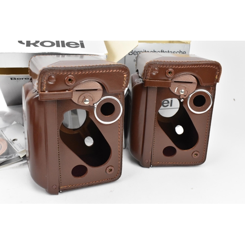 239 - A collection of Rollei photography equipment, to include a prism finder for TLR camera in leather po... 