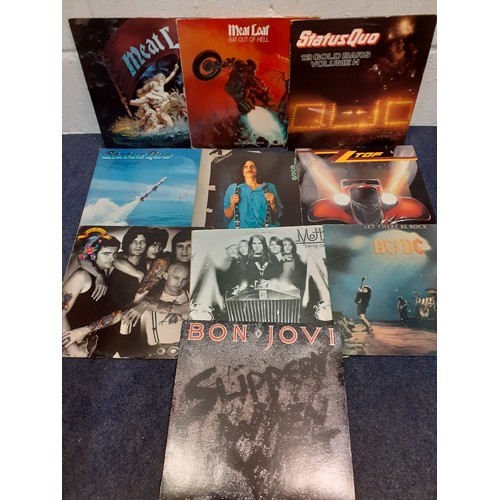 474 - A small quantity of Heavy Metal and Rock LP's and 45rpm singles to include Meat Loaf, Bon Jovi and S... 