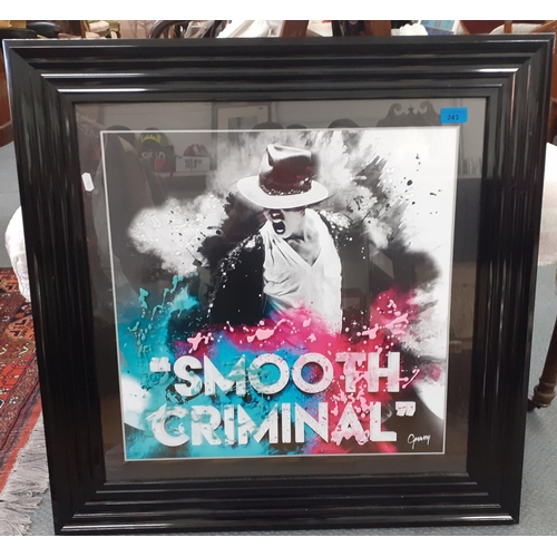 472 - A modern Michael Jackson 'Smooth Criminal' print by Greanessy with decorative paint splash design to... 