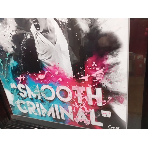 472 - A modern Michael Jackson 'Smooth Criminal' print by Greanessy with decorative paint splash design to... 