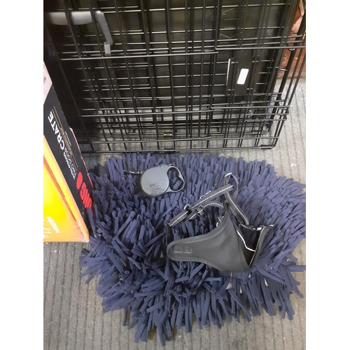 343 - Two portable wire dog crates, hardly used, with inset trays together with dog accessories
Location:G