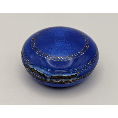 425 - An early 20th century silver 925 Guilloche enamel trinket box by Gustav Gaudernack for David Anderso... 