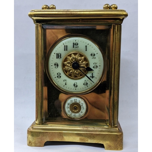 450 - A late 19th/early 20th century brass cased alarm carriage clock Location:4.1