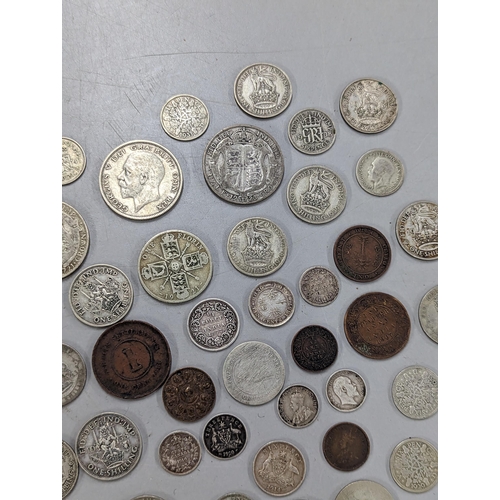 511 - Mixed coins of interest to include Victorian Colonial 1877 1/4 rupee, 1887 Hong Kong 10-cents, 1886 ... 