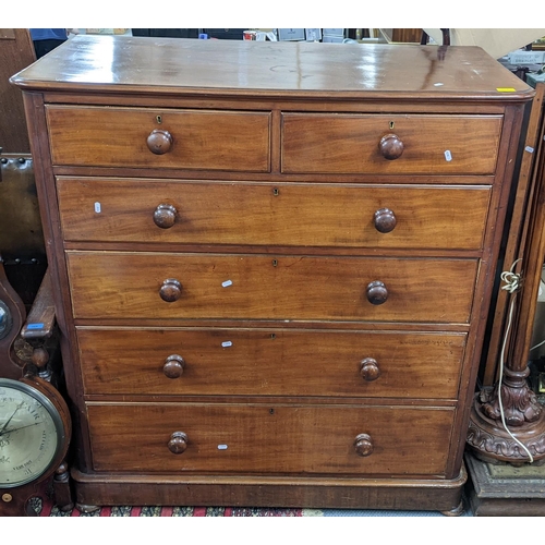 514 - A Victorian mahogany chest of two short and four long graduated drawers, 130cm h x 120cm w
Location:... 