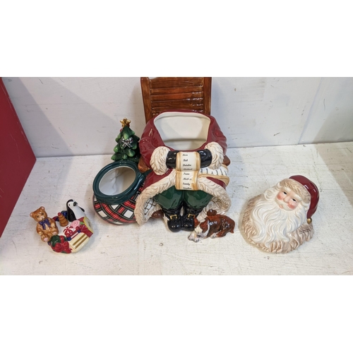 523 - A Waterford china Christmas cookie jar fashioned as Father Christmas with a sack, boxed
Location:G