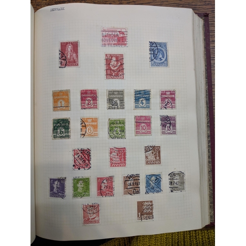 525 - Two albums of stamps from around the world to include Penny Black, penny reds and mixed commonwealth... 