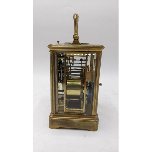 112 - A late 19th century Grande Sonnerie repeater carriage clock, the dial signed S.Bright & Co Paris, th... 