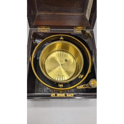 61 - A Charles Piers two day marine chronometer in a fitted rosewood case, the 4 inch silvered dial signe... 
