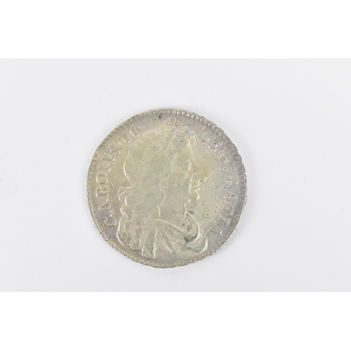 171 - Wreck coins - H.M.S. Association - Charles II (1660-1685), Halfcrown dated 1677, Fourth Laureate and... 