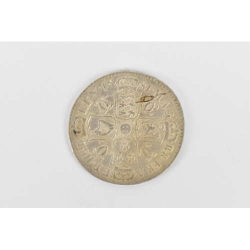 173 - Wreck coins - H.M.S. Association - Charles II (1660-1685), Halfcrown dated 1681, Fourth Laureate and... 