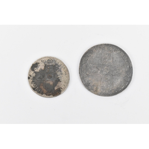 175 - Wreck coins - H.M.S Association - James II (1685-1688), Halfcrown dated 1687, First Laureate and dra... 