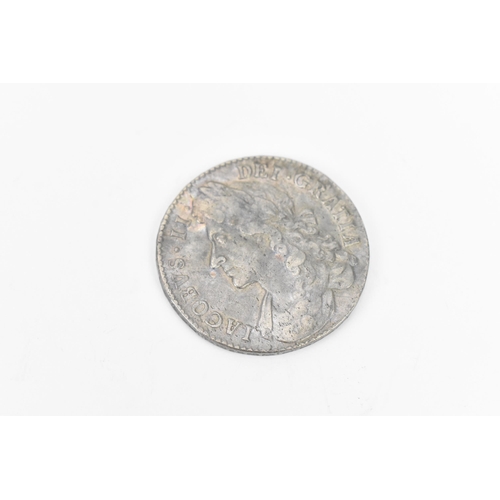 175 - Wreck coins - H.M.S Association - James II (1685-1688), Halfcrown dated 1687, First Laureate and dra... 