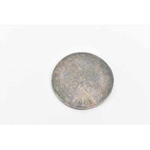 175 - Wreck coins - H.M.S Association - James II (1685-1688), Halfcrown dated 1687, First Laureate and dra... 