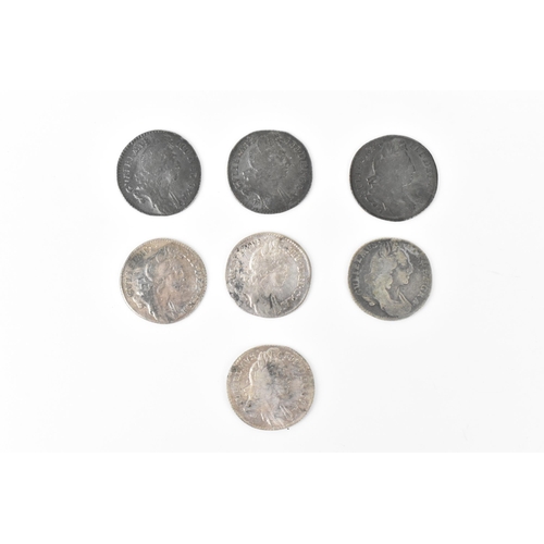 190 - Wreck coins - reputedly H.M.S Association - William III (1689-1702) Sixpence, a group of seven dated... 