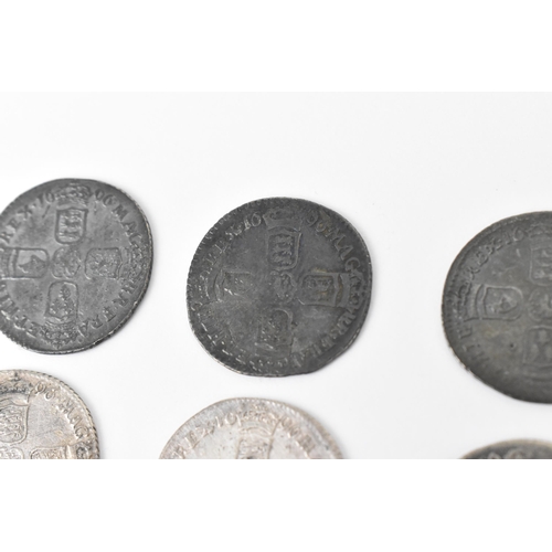 190 - Wreck coins - reputedly H.M.S Association - William III (1689-1702) Sixpence, a group of seven dated... 