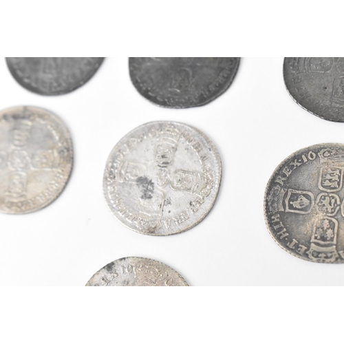 190 - Wreck coins - reputedly H.M.S Association - William III (1689-1702) Sixpence, a group of seven dated... 