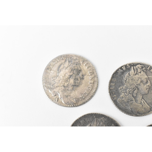 192 - Wreck coins - reputedly H.M.S Association - William III (1689-1702) Sixpence, a group of five sixpen... 