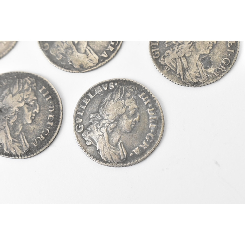 192 - Wreck coins - reputedly H.M.S Association - William III (1689-1702) Sixpence, a group of five sixpen... 