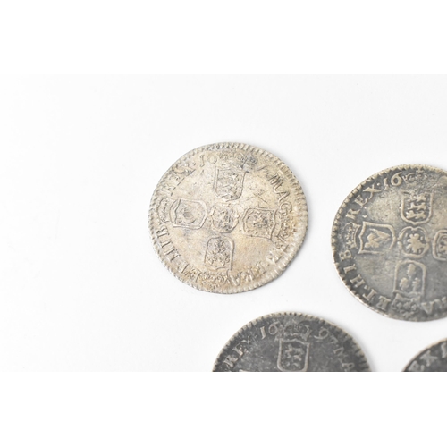 192 - Wreck coins - reputedly H.M.S Association - William III (1689-1702) Sixpence, a group of five sixpen... 