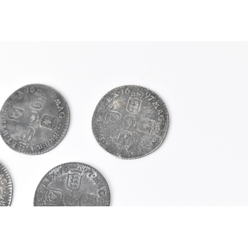 193 - Wreck coins - reputedly H.M.S Association - William III (1689-1702), Sixpence, a group of five sixpe... 