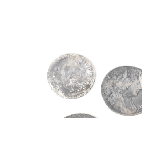 193 - Wreck coins - reputedly H.M.S Association - William III (1689-1702), Sixpence, a group of five sixpe... 