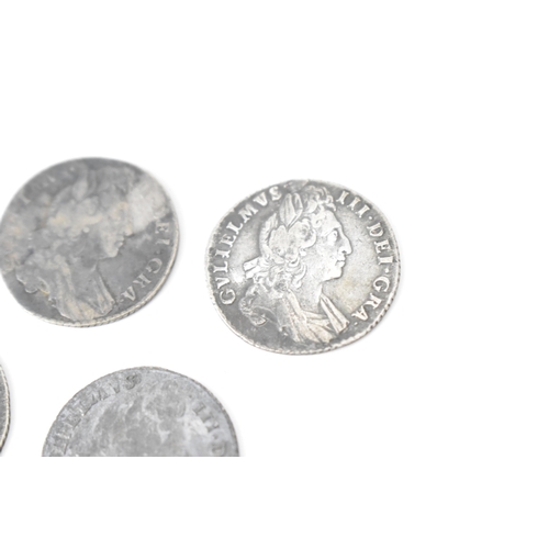 193 - Wreck coins - reputedly H.M.S Association - William III (1689-1702), Sixpence, a group of five sixpe... 