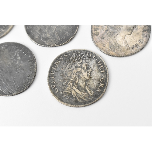 194 - Wreck coins - reputedly H.M.S Association - William III (1689-1702), Shillings, a group of five 1696... 