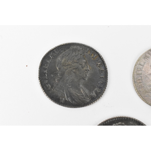 195 - Wreck coins - reputedly H.M.S Association - William III (1689-1702), Shillings, a group of five date... 