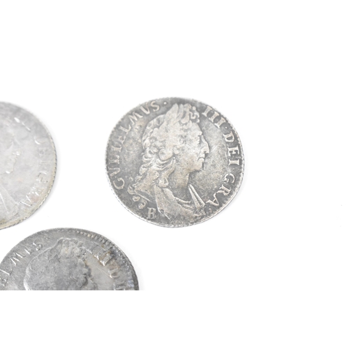 195 - Wreck coins - reputedly H.M.S Association - William III (1689-1702), Shillings, a group of five date... 