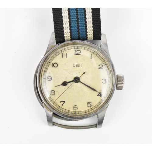 20 - An Ebel WW2 Air Ministry, manual wind, gents, stainless steel wristwatch, dated 1943, the dial havin... 