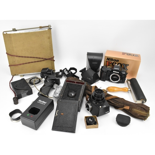 237 - A selection of Rollei camera equipment, to include a Rollei SL66 metered chimney / loupe finder, a R... 