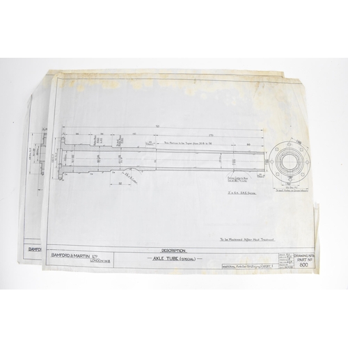 240 - Three early 20th century rolled car engineering drawings for Aston Martin, dated 1922, one with 'Ast... 