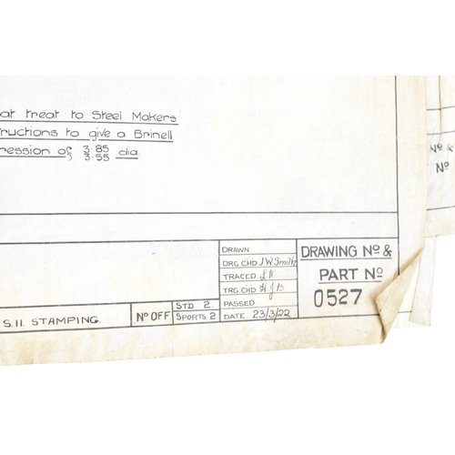 243 - Three early 20th century rolled car engineering drawings for Aston Martin, dated 1922 and 1923, read... 