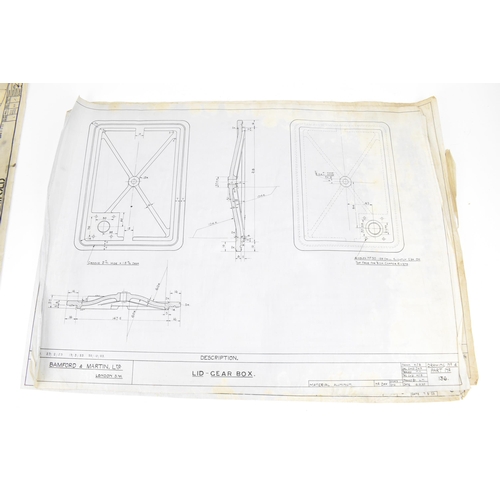 245 - Four early 20th century rolled car engineering drawings for Aston Martin, dated 1920, 1922 and 1923,... 