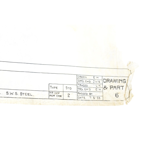 245 - Four early 20th century rolled car engineering drawings for Aston Martin, dated 1920, 1922 and 1923,... 