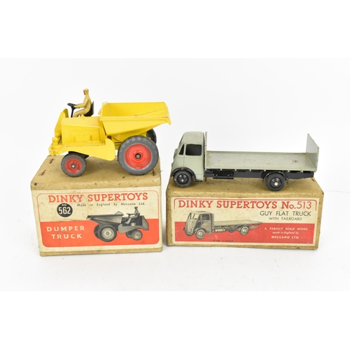 252 - Dinky 513 Guy Flat Truck, with tailboard, grey cab and back, with original cardboard box, together w... 