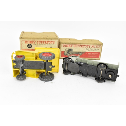 252 - Dinky 513 Guy Flat Truck, with tailboard, grey cab and back, with original cardboard box, together w... 