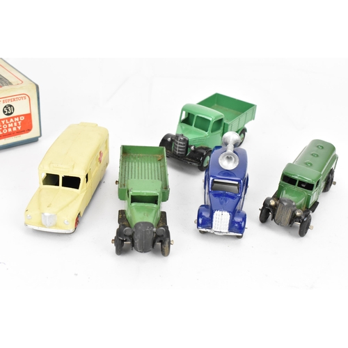 254 - A Dinky Supertoys 531 Leyland Comet Lorry, in yellow and red, in original cardboard box, together wi... 