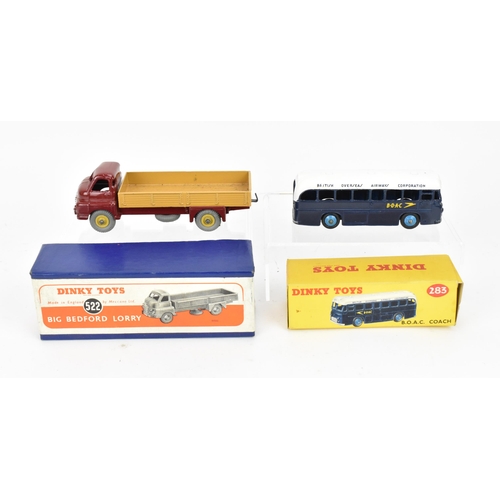 255 - A Dinky Supertoys 522 Big Bedford Lorry in maroon with fawn back and hubs in blue box with orange la... 