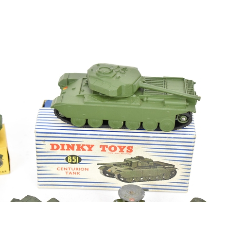 258 - A collection of vintage Dinky Toys diecast models of Military interest, to include a boxed 651 Centu... 