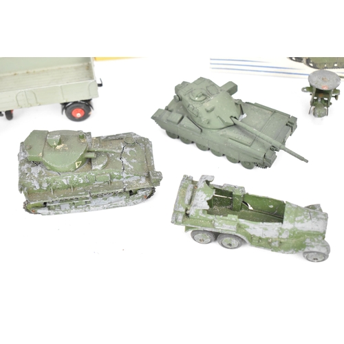 258 - A collection of vintage Dinky Toys diecast models of Military interest, to include a boxed 651 Centu... 