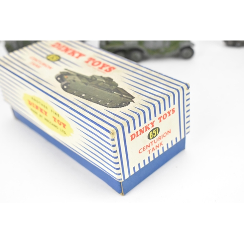 258 - A collection of vintage Dinky Toys diecast models of Military interest, to include a boxed 651 Centu... 