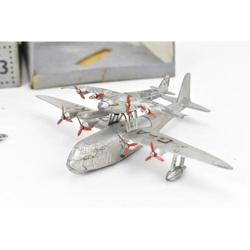 261 - A Dinky Pre-War 63 Mayo Composite Aircraft - finished in silver, red propellers, -G-A DHK and G-A DH... 