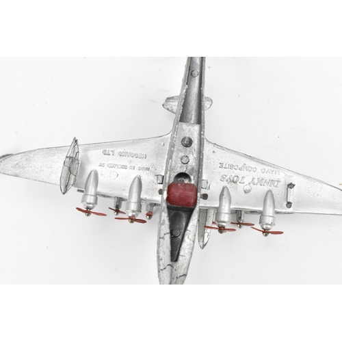 261 - A Dinky Pre-War 63 Mayo Composite Aircraft - finished in silver, red propellers, -G-A DHK and G-A DH... 