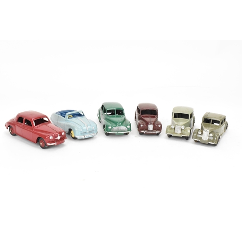 264 - A collection of vintage Dinky diecast cars, to include an Austin Atlantic in blue, a Green Morris Ox... 