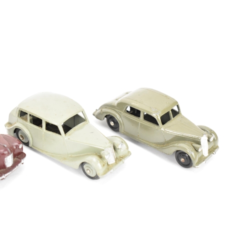 264 - A collection of vintage Dinky diecast cars, to include an Austin Atlantic in blue, a Green Morris Ox... 