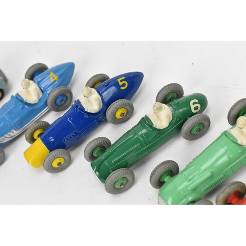 265 - A small collection of Dinky racing cars, to include a 234 Ferrari in blue and yellow, a 232 Alfa Rom... 