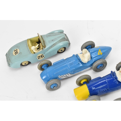 265 - A small collection of Dinky racing cars, to include a 234 Ferrari in blue and yellow, a 232 Alfa Rom... 